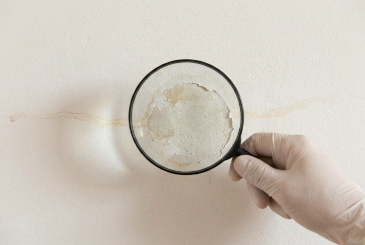 Trace dhumidite sur un mur interieur a traiter avant peinture