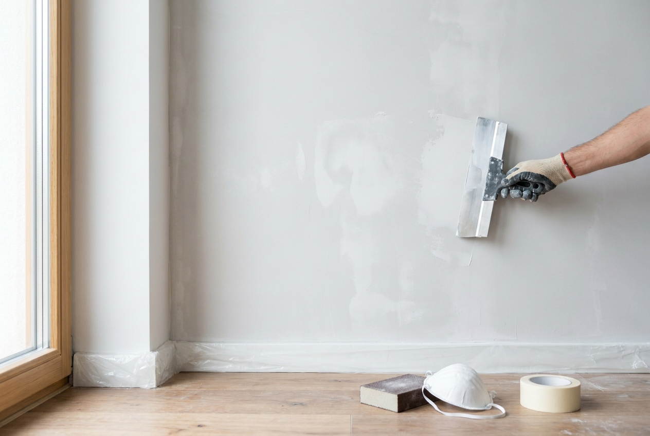 Pr\u00e9parer un mur en pl\u00e2tre avant peinture : pon\u00e7age et lissage d'un mur int\u00e9rieur